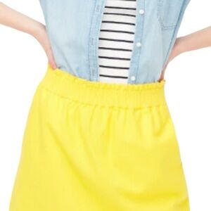 J Crew City linen blend Scalloped hem paper bag skirt